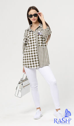 Туника Женева оливка (мелкая клетка) - Rash фото 2
