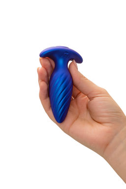 Анальная вибровтулка LEroina APP CLOSS с управлением от приложения и пульта, силикон, синий, 10,5 с