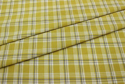 Вареный (стираный) хлопок Клетка цв.горчичный/серый, ш.2.5м, хлопок-100%, 125гр/м.кв - Купава фото 2