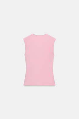 CAMISETA MANGA SISA / Rosa empolvado - Zara фото 5