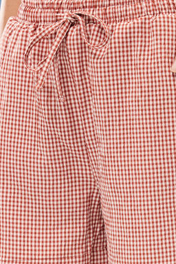 Trendyolmilla Kiremit Potikare Beli Lastikli Rahat Kesim Dokuma Sort & Bermuda TWOSS25SR00019  фото 4