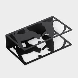 Салфетница Доляна «Кошки», 14×4×8 см, чёрная