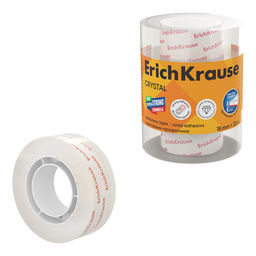 АКЦИЯ Цена за 1 шт. Набор из 4 клейких лент ErichKrause Crystal, повышенной прозрачности, 18ммх33м (в пленке)