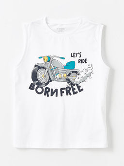 Bisiklet Yaka Bask?l? Erkek Bebek Atlet