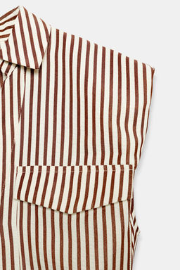 MONO CORTO RAYAS CINTUR?N / Marr?n - Zara фото 8