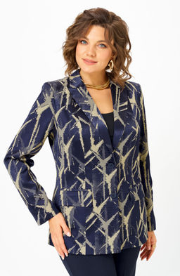 Жакет БелЭльСтиль 412 синий+золото