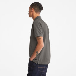 Мужские поло с коротким рукавом Timberland Polo Jacquard YD серая  фото 4
