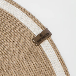 Коврик из джута овальный 50х80см с белым кантом - Уютности фото 3