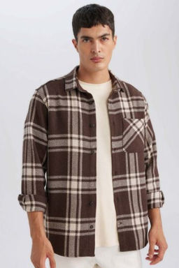 Regular Fit Kareli Oduncu Flanel Uzun Kollu Gomlek