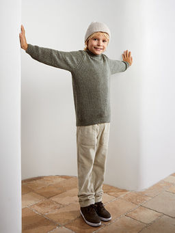 Bisiklet Yaka Basic Uzun Kollu Erkek ?ocuk Triko Kazak