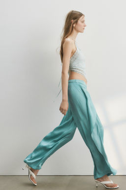 Pantal?n de sat?n con detalle cruzado - H&m фото 2