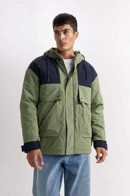 Пальто обычного кроя с капюшоном - Defacto фото 5