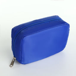 Косметичка - органайзер дорожная женская на молнии, с карманами, синяя