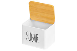 Емкость для хранения 1,5 л 14*11*11 см SUGAR с деревянной крышкой, белая - Elan gallery фото 7