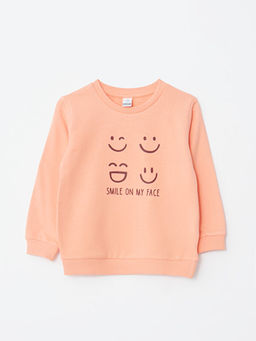 Bisiklet Yaka Uzun Kollu Bask?l? Erkek Bebek Sweatshirt