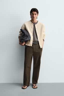 JERSEY RELAXED FIT EFECTO PELO / Gris