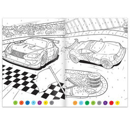Цена за 6 шт. Раскраска по номерам Гонка чемпионов, 16 стр., формат А4 - Буква-ленд фото 3