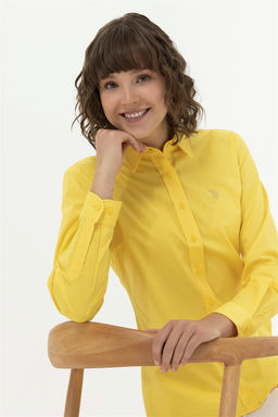 U. S. Polo Assn Женская желтая базовая рубашка с длинным рукавом - U.s. polo assn фото 7