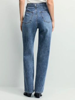 Джинсы straight с высокой посадкой с поясом / Zarina  фото 5