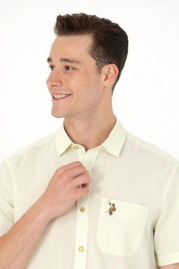 U. S. Polo Assn / Мужская светло-желтая рубашка с коротким рукавом - U.s. polo assn фото 16