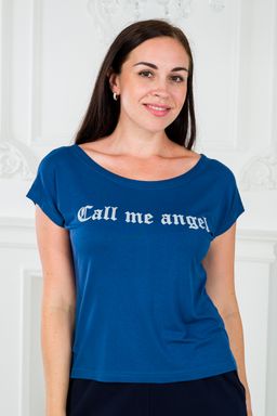Футболка женская из вискозы Лирика индиго Call me angel - Амадэль фото 4