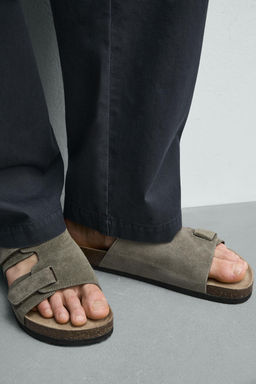 SANDALIA PIEL TIRAS / Verde - Zara фото 3