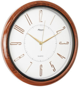 Настенные часы Mirron круглые коричневые P2705BDB