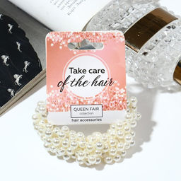 Цена за 2 шт. Резинка для волос «Жемчужная сказка», белая