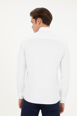 Мужская белая базовая рубашка с длинным рукавом - U.s. polo assn фото 5