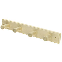 Вешалка-планка деревянная Пустячок 35х5х7см, 4 крючка, липа (Россия)