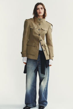 JACKET WITH SHOULDER TABS AND POCKETS