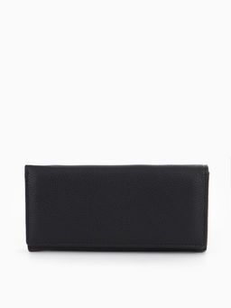 Кошелек жен 06-01-01 Июнь2522, 19*3*10 см, 3 отд+отд/молн, д/карт, д/монет, на магните черн   109097