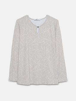 Bisiklet Yaka Desenli Kad?n Bluz
