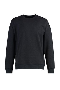 Antrasit Oversize/Genis Kesim Cicek S?rt Bask?l? Ici Polarl?/S?cak Tutan Sweatshirt TMNAW23SW00493