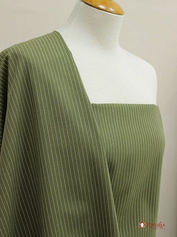 Пестрядь Средняя полоска на т.болотно-зеленом, ш.1.4м, хлопок-95%, п/э-5%, 160гр/м.кв - Купава фото 2