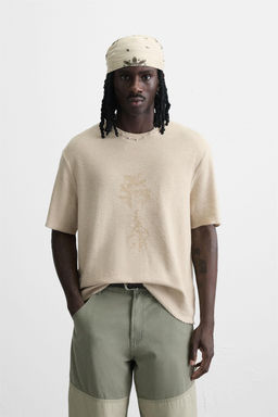SPRAY PRINT KNIT T-SHIRT - Zara фото 2