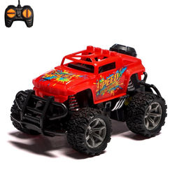 Машинка на пульте управления «Джип. Кросс», работает от аккумулятора, цвет красный