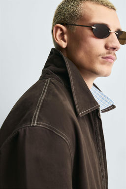 CONTRAST STITCH WASHED JACKET - Zara фото 5