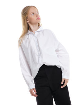 Рубашка для девочки подросткам школьная форма 22-7617 белый - Mini maxi фото 7