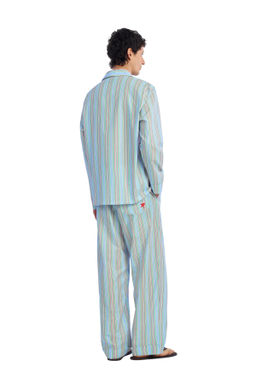 PANTAL?N RELAXED FIT JACQUARD RAYAS / Azul claro - Zara фото 2