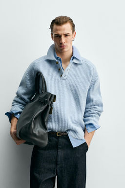 PURL KNIT WOOL BLEND POLO SHIRT - Zara фото 9