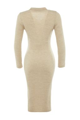 TRENDYOLMILLA Siyah Midi Triko Polo Yaka Elbise TWOAW22EL1376  фото 20