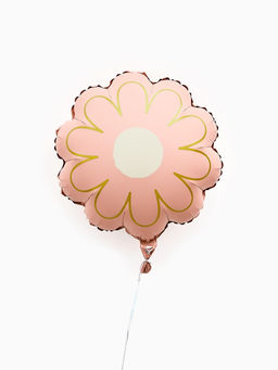 Воздушный шар фольгированный 21" "Ромашка" золотые лепестки, цвет розовый сатин, набор 5 штук   1093