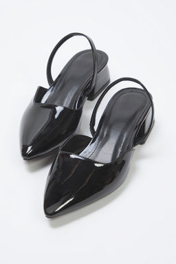 Trendyol Shoes Siyah Rugan Sivri Burun Kad?n Blok Topuklu Ayakkab? TAKSS25TO00090 - Trendyolmilla фото 2