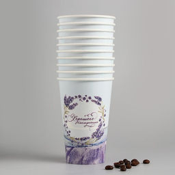 Цена за 30 шт. Стакан бумажный для кофе Лаванда, 400 мл - Страна карнавалия фото 2