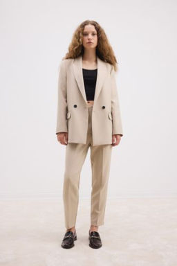 Crop Klasik Pantolon Carrot Fit Fermuarl? Yuksek Bel Basic Duz Dar Paca