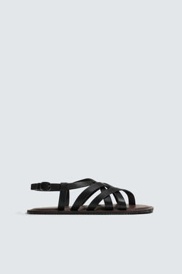 SANDALIA PIEL TIRAS / Negro - Zara фото 4