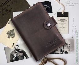 Мужская кожаная обложка для паспорта и автодокументов Dierhoff Д 6011-904 - Sergio valentini фото 5