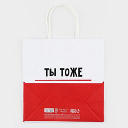 Пакет подарочный новогодний «Ты тоже не подарок», 22×22×11 см