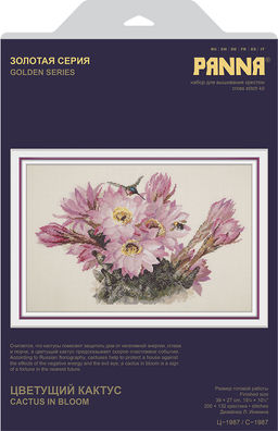 Набор для вышивания PANNA Золотая серия C-1987 Цветущий кактус 39 х 27 см